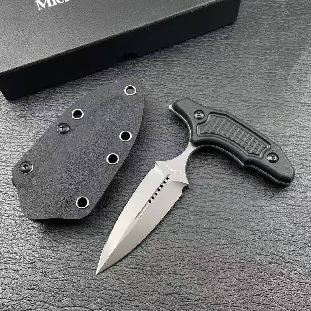 T-Handle Push Dagger Fixed Blade Knife – 8Cr13MoV Steel, Ergonomic ABS Grip