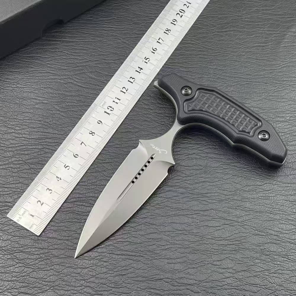 T-Handle Push Dagger Fixed Blade Knife 8Cr13MoV Steel
