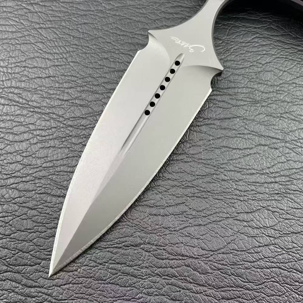 T-Handle Push Dagger Fixed Blade Knife – 8Cr13MoV Steel, Ergonomic ABS Grip