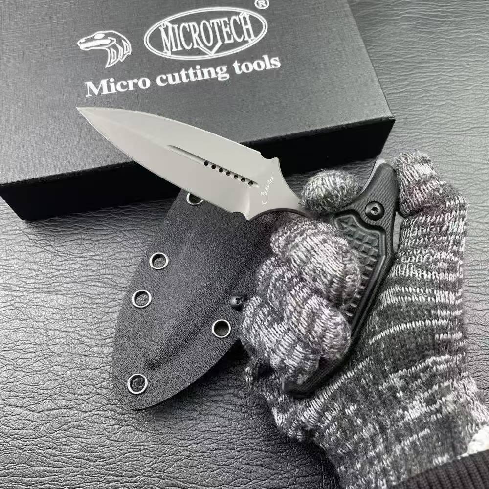 T-Handle Push Dagger Fixed Blade Knife – 8Cr13MoV Steel, Ergonomic ABS Grip