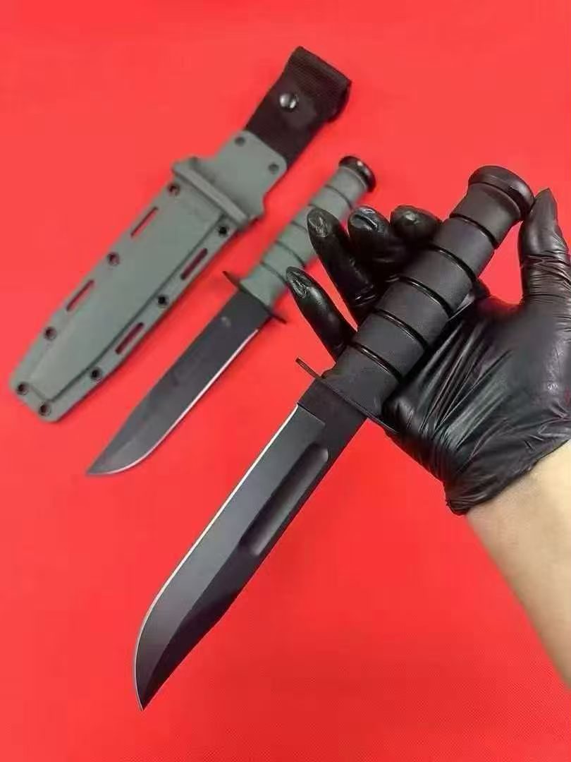 KA-BAR Fixed Blade Survival Knife – 1095 Cro-Van Carbon Steel, Zytel Handle