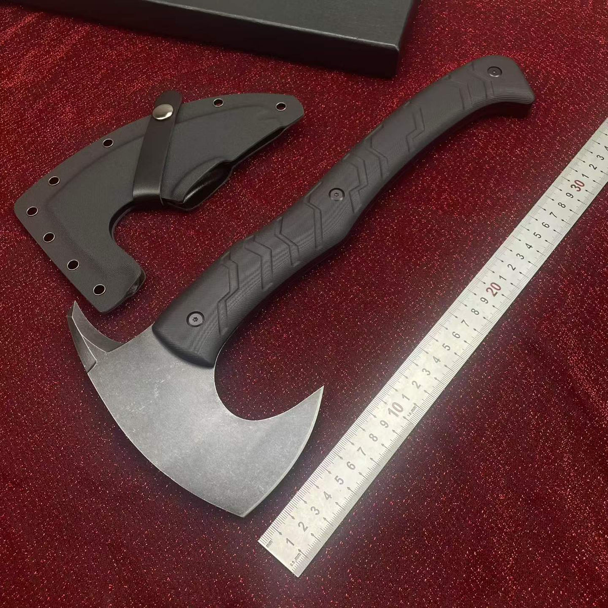 Heavy-Duty DC53 Steel Camping Axe with G10 Handle and Kydex Sheath