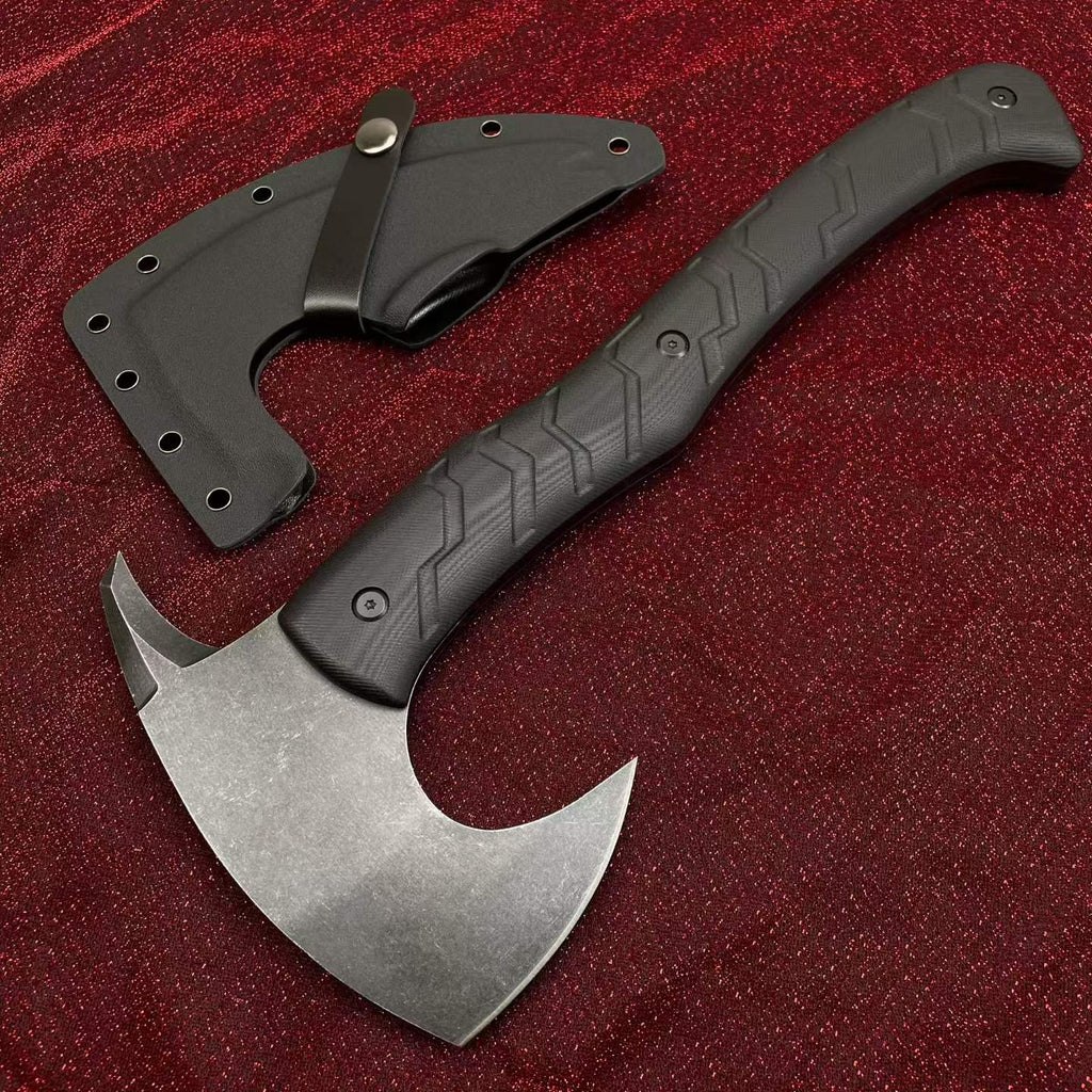 Heavy-Duty DC53 Steel Camping Axe – Full Tang Outdoor Survival Tomahawk with G10 Handle