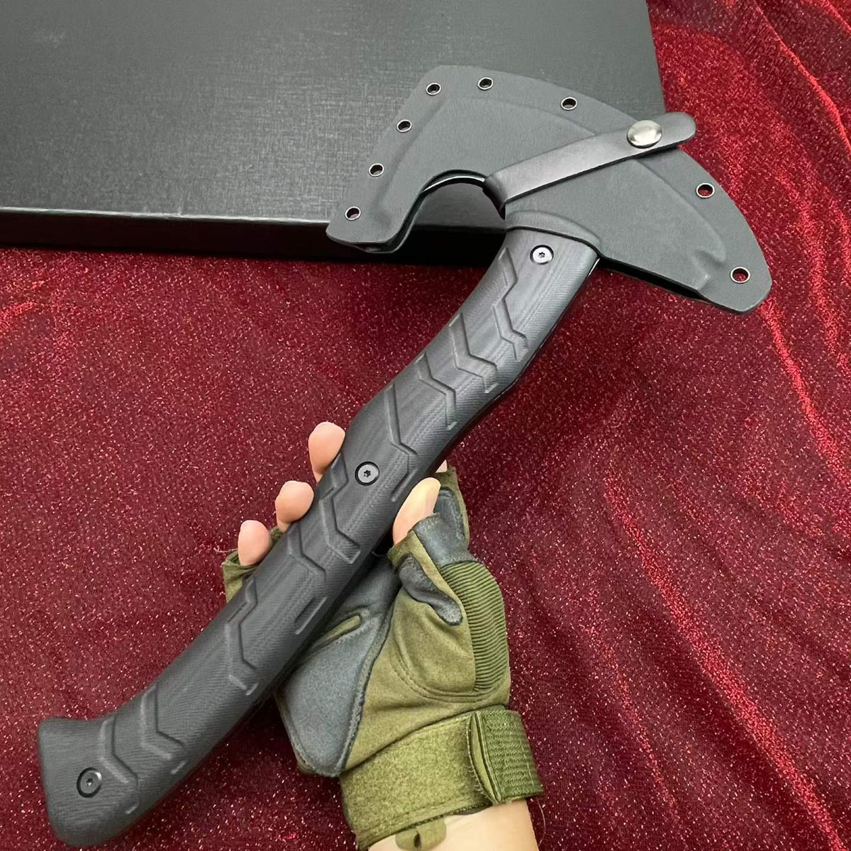 Heavy-Duty DC53 Steel Camping Axe – Full Tang Outdoor Survival Tomahawk with G10 Handle