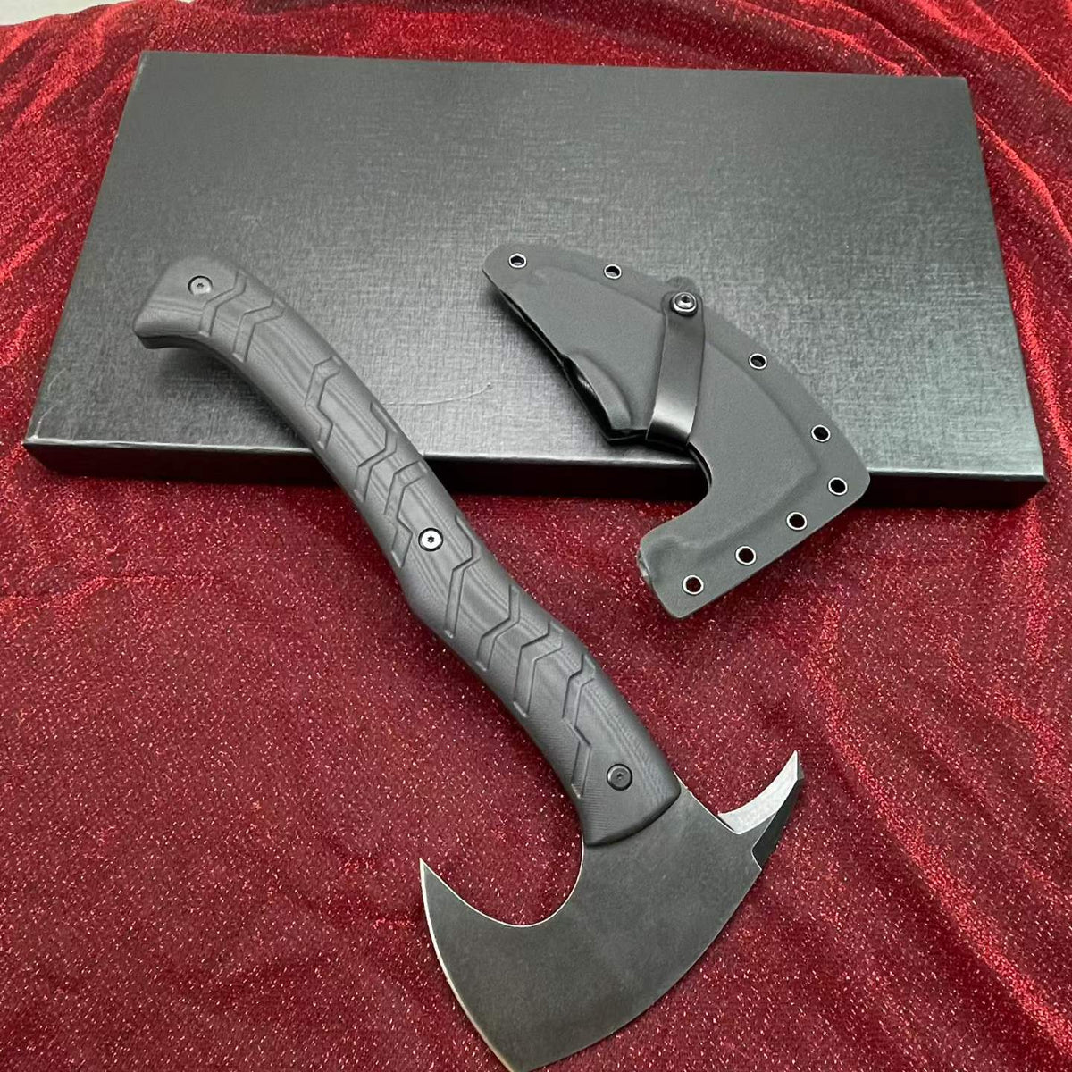 Heavy-Duty DC53 Steel Camping Axe – Full Tang Outdoor Survival Tomahawk with G10 Handle