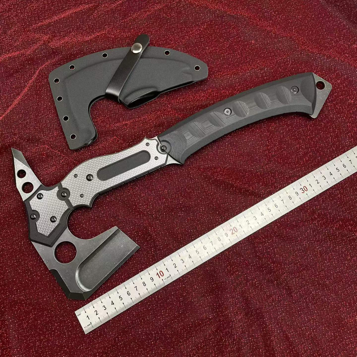 Heavy-Duty DC53 Steel Survival Axe (408mm) – Full Tang Outdoor Camping Tomahawk