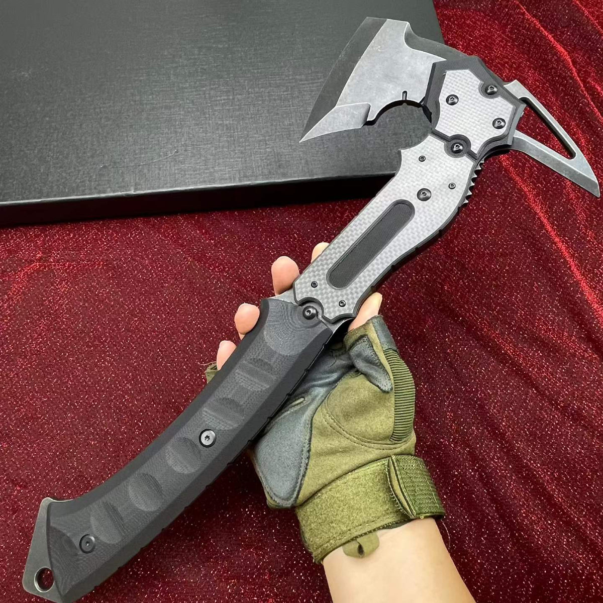 Heavy-Duty DC53 Steel Survival Axe (408mm) – Full Tang Outdoor Camping Tomahawk