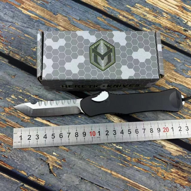Hydra OTF Knife – M390 Steel, Aerospace Aluminum Handle, Button Lock with Safety