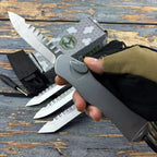 Hydra OTF Knife – M390 Steel, Aerospace Aluminum Handle, Button Lock with Safety