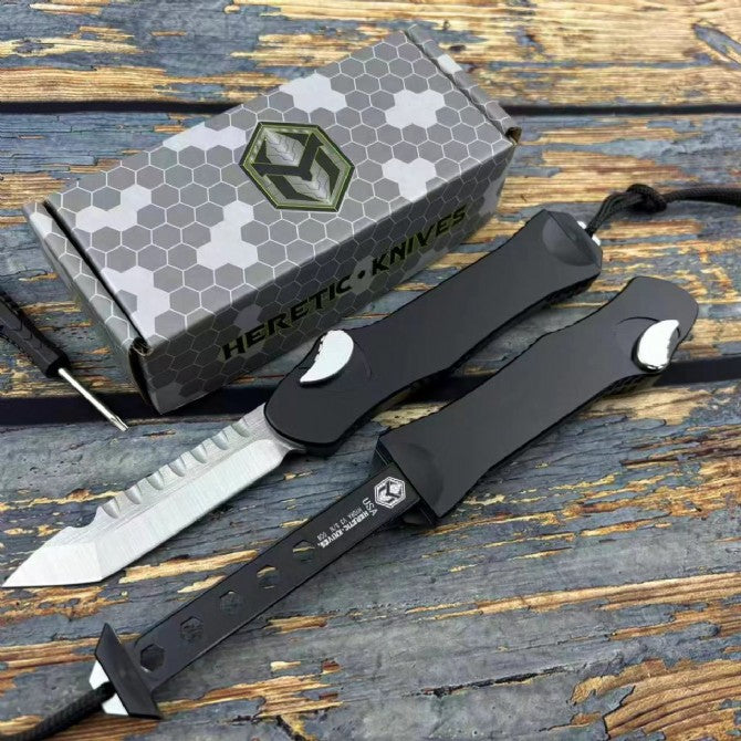 Hydra OTF Knife – M390 Steel, Aerospace Aluminum Handle, Button Lock with Safety