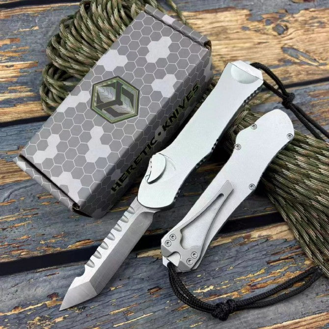 Hydra OTF Knife – M390 Steel, Aerospace Aluminum Handle, Button Lock with Safety