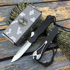 Hydra OTF Knife – M390 Steel, Aerospace Aluminum Handle, Button Lock with Safety