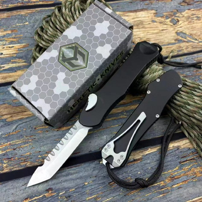 Hydra OTF Knife – M390 Steel, Aerospace Aluminum Handle, Button Lock with Safety