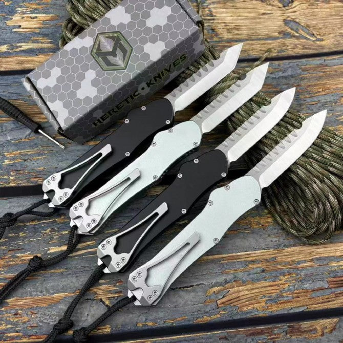 Hydra OTF Knife – M390 Steel, Aerospace Aluminum Handle, Button Lock with Safety