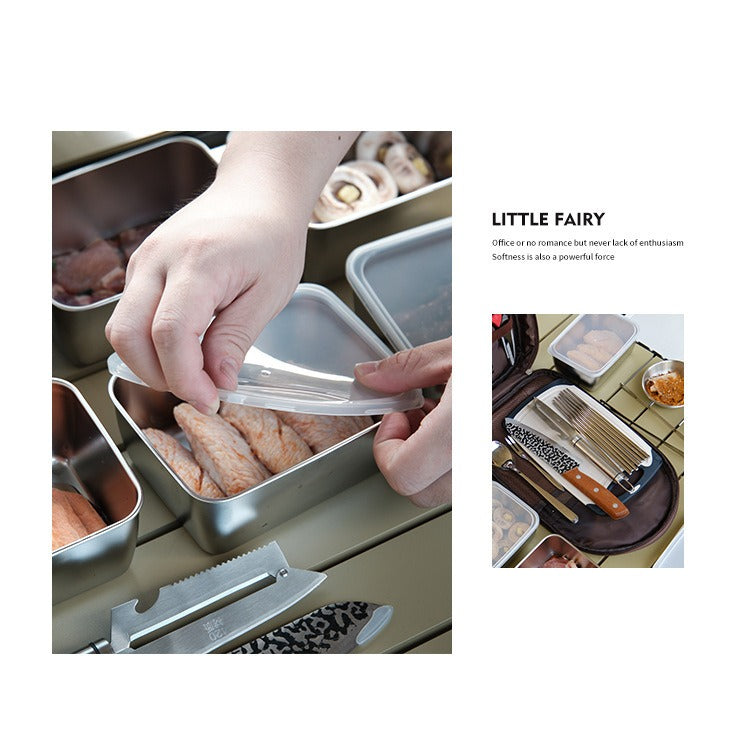 304 Stainless Steel Outdoor Cookware Set — 11-Piece Camping Kitchen Kit