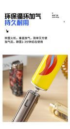 Windproof Triple Jet Cigar Lighter with LED Display and Cigar Punch