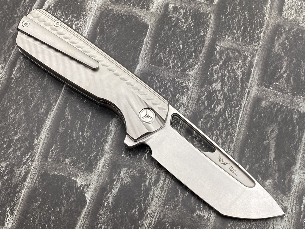 TwoSun TS490 Folding Knife – 14C28N Blade Titanium Handle
