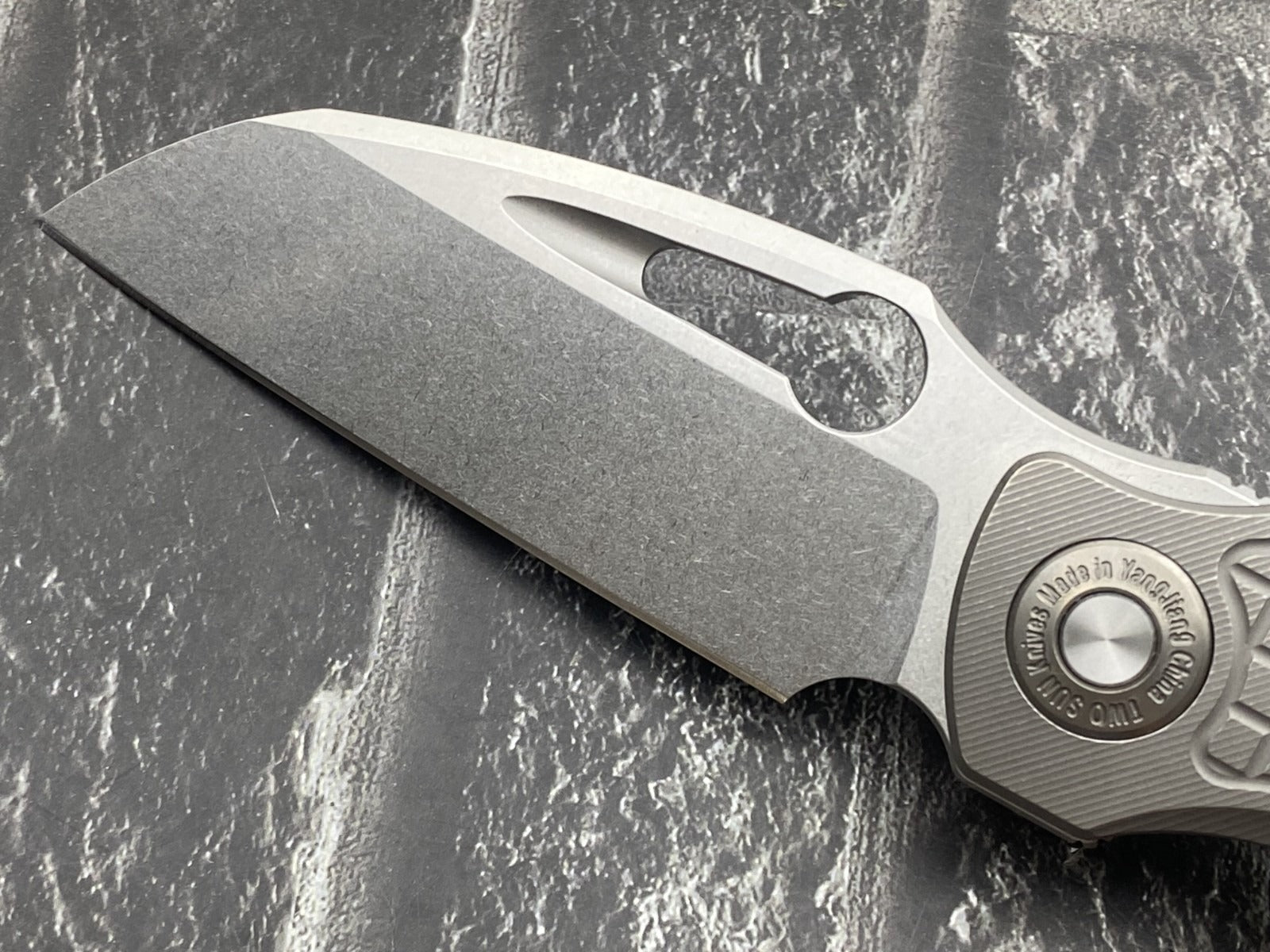 Twosun TS559 Titanium Folding Knife – 14C28N Stonewash Blade