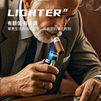 Windproof Triple Jet Cigar Lighter with LED Display and Cigar Punch