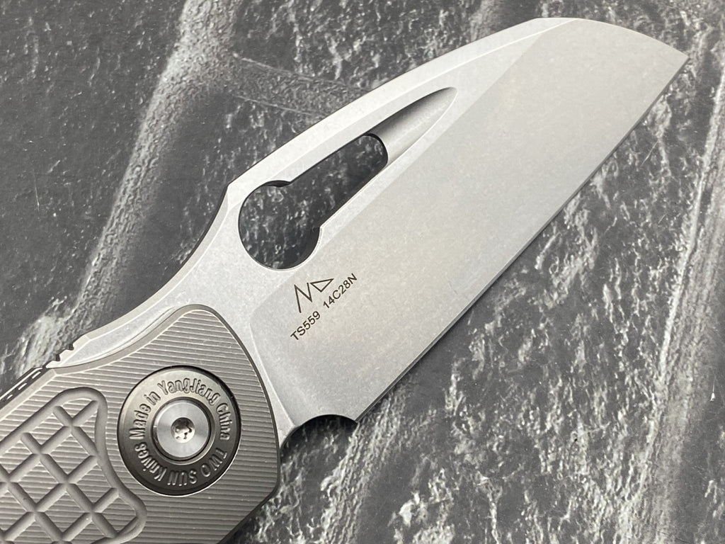 Twosun TS559 Titanium Folding Knife – 14C28N Stonewash Blade