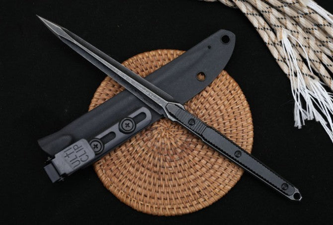 New DoubleEdge 440C Blade AluminumHandle Tactics Boot Dagger Hunting Knife VTH68