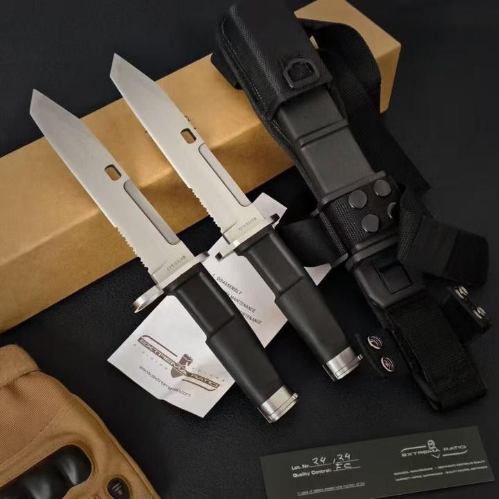 New N690 Steel Fixed Blade FORPRENE Handle Collection CampingKnifeVTH15B