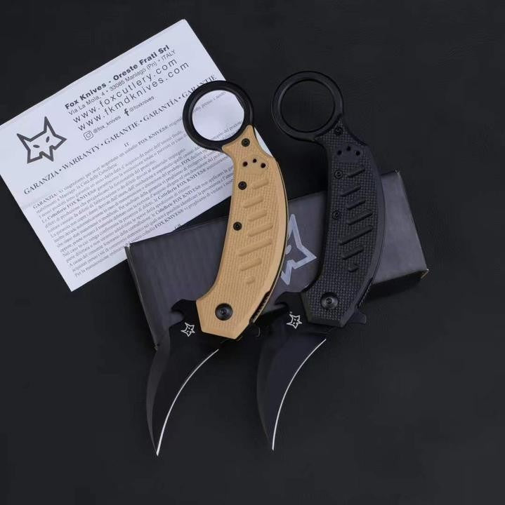 7''New Fast Opening N690 Blade Fiberglass Handle Folding Karambit Claw Knife C08