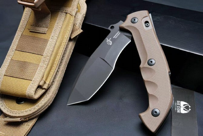 12" New Large N690 Blade Survival Nylon Fiber Glass Handle Folding Knife VTF500