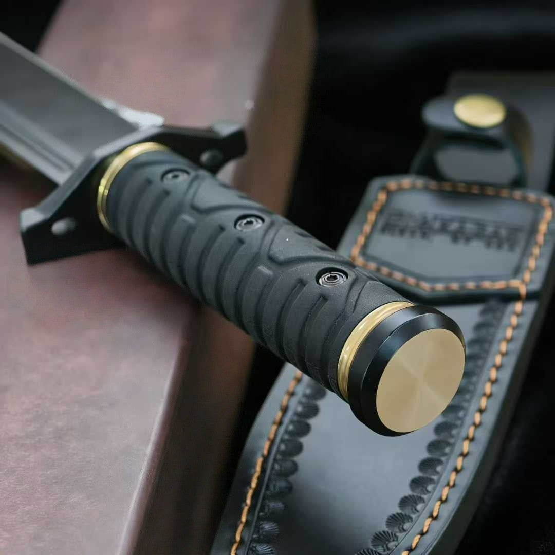 1095Cro-Van Fixed Blade Rubber handle Full Tang Collection Knife VTH184