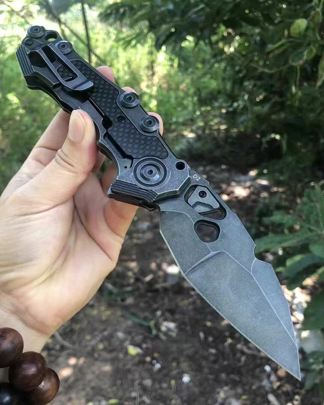 9'' New D2 Blade Steel Handle Camping Folding Knife DF29