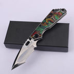 8'' New Mirror Light D2 Blade Full Full T4C Titanium Handle  Folding Camping Tool DF174