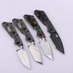 8'' New Mirror Light D2 Blade Full Full T4C Titanium Handle  Folding Camping Tool DF174