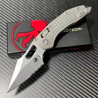 8.5'' New Stone Wash M390 Blade Full T4C Titanium Handle  Folding Tool VTF64