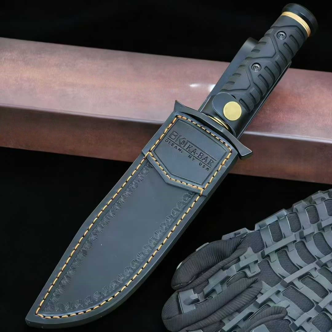 1095Cro-Van Fixed Blade Rubber handle Full Tang Collection Knife VTH184
