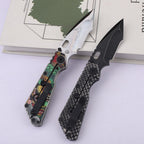 8'' New Mirror Light D2 Blade Full Full T4C Titanium Handle  Folding Camping Tool DF174