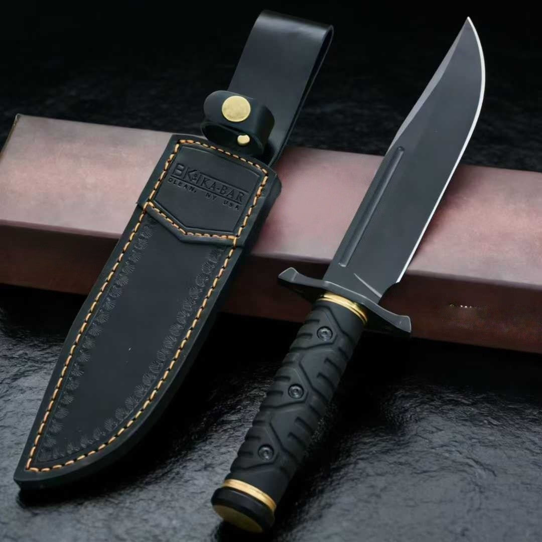 1095Cro-Van Fixed Blade Rubber handle Full Tang Collection Knife VTH184