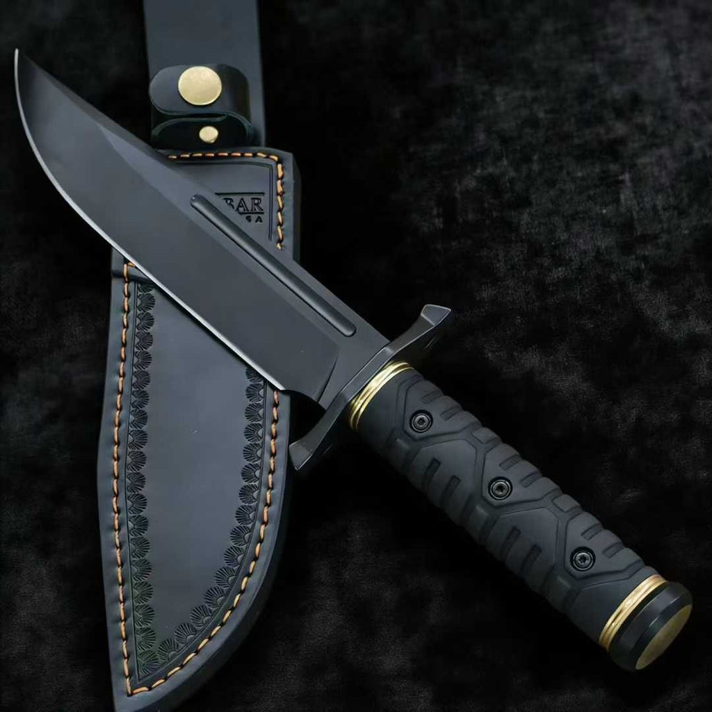 1095Cro-Van Fixed Blade Rubber handle Full Tang Collection Knife VTH184