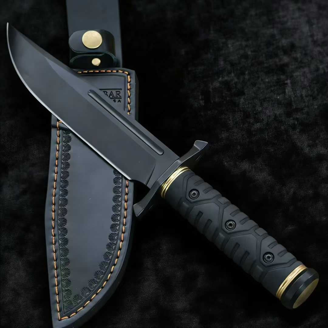 1095Cro-Van Fixed Blade Rubber handle Full Tang Collection Knife VTH184
