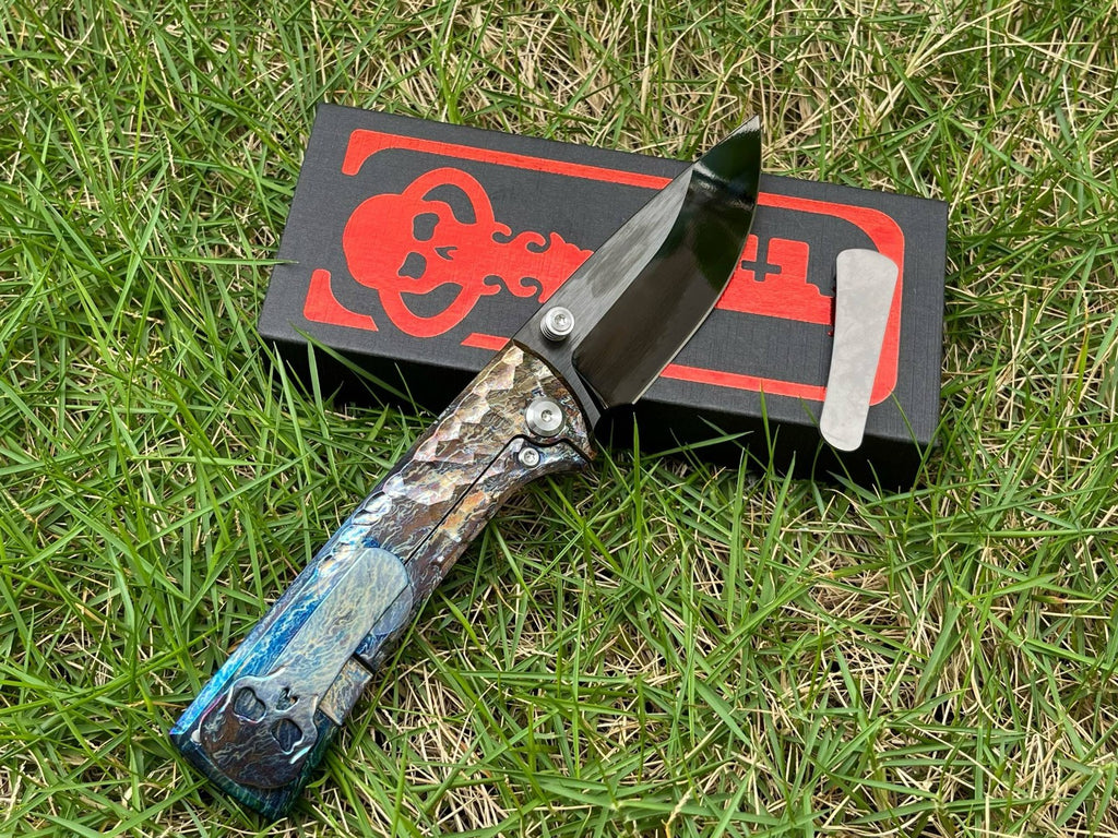 7'' New Folding Knife M390 Blade Full T4C Titanium Handle e Camping Knife VTF95B