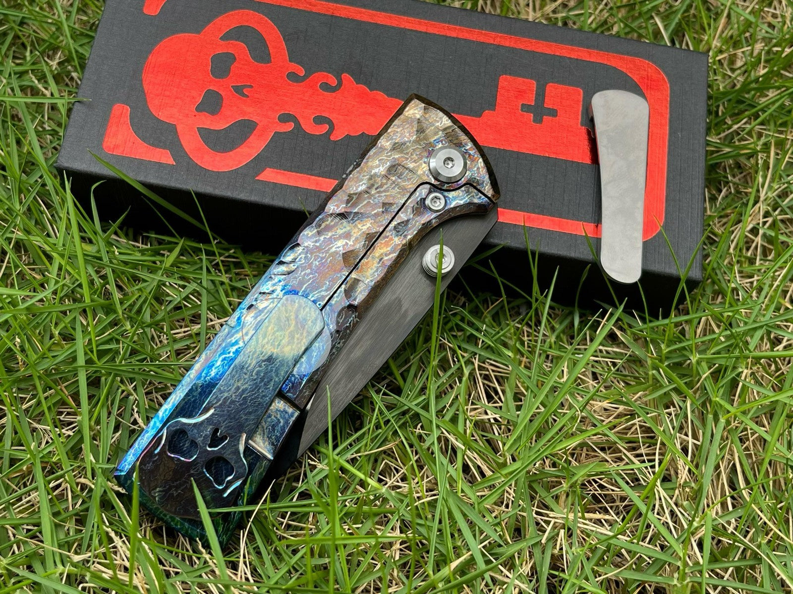 7'' New Folding Knife M390 Blade Full T4C Titanium Handle e Camping Knife VTF95B