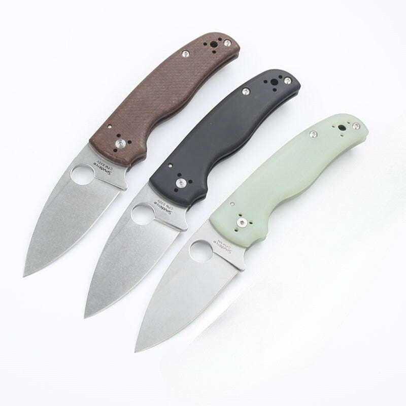 New S30V Blade Carbon Fiber Handle Lock Back Camping Folding Pocket Knife TF229