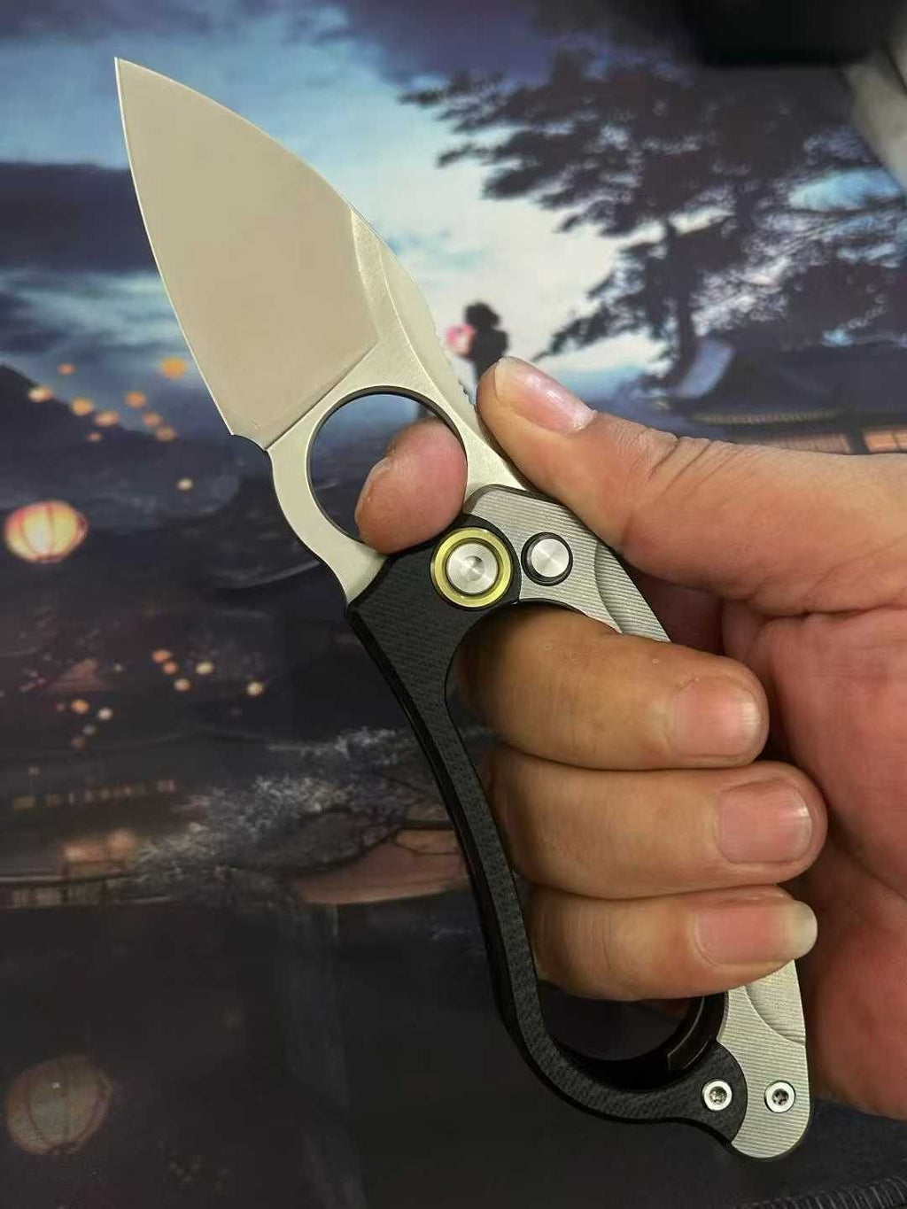 New Manual Folding Knife D2 Steel Blade T4C Alloy + G10 Handle PocketKnife