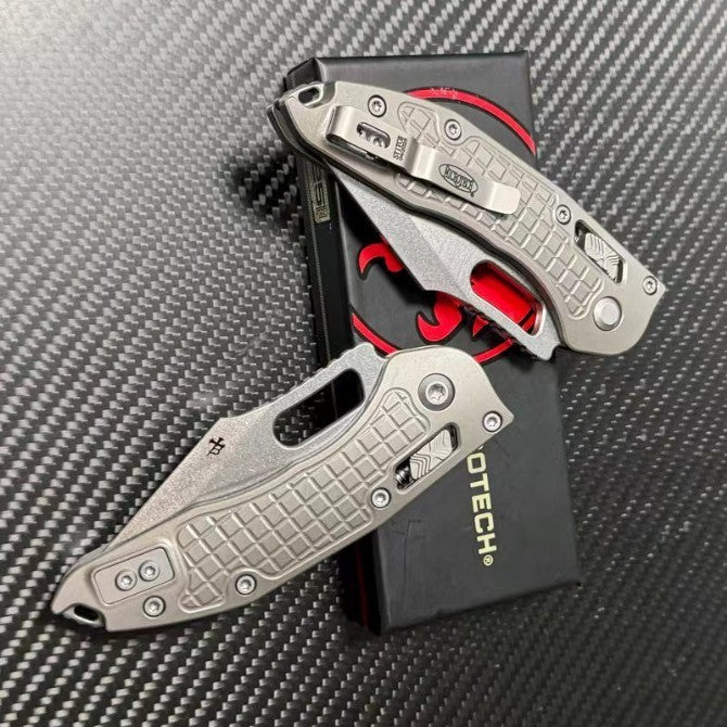 8.5'' New Stone Wash M390 Blade Full T4C Titanium Handle  Folding Knife VTF64