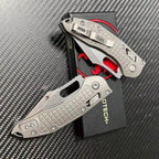 8.5'' New Stone Wash M390 Blade Full T4C Titanium Handle  Folding Tool VTF64
