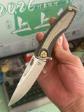 9'' New M390 Blade T4C inlaid  Carbon Fiber  Folding Knife VTF89