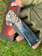 7'' New Folding Tool M390 Blade Full T4C Titanium Handle e Camping Tool VTF95B