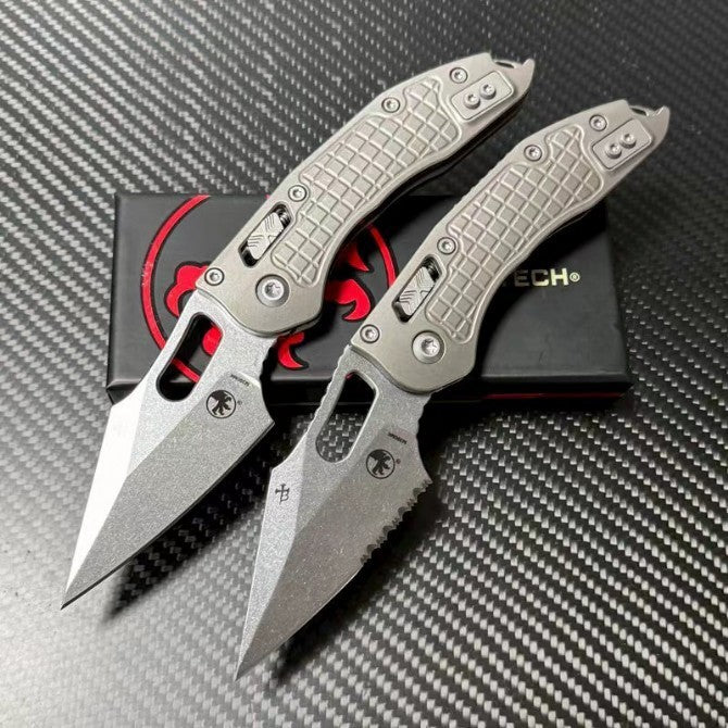 8.5'' New Stone Wash M390 Blade Full T4C Titanium Handle  Folding Knife VTF64