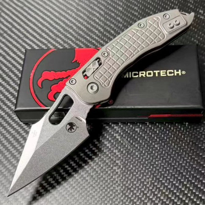 8.5'' New Stone Wash M390 Blade Full T4C Titanium Handle  Folding Knife VTF64