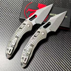8.5'' New Stone Wash M390 Blade Full T4C Titanium Handle  Folding Tool VTF64