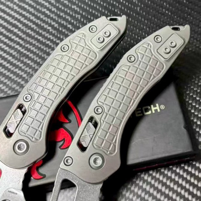 8.5'' New Stone Wash M390 Blade Full T4C Titanium Handle  Folding Knife VTF64
